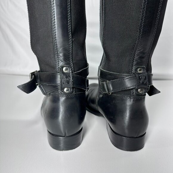 Frye Melissa Gore Inside Zip Tall Riding Boots Black Size 8.5B - Picture 6 of 10